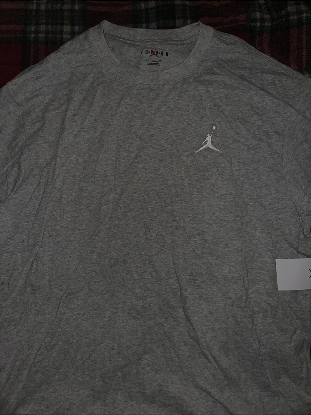 Jordan Heather Gray Tee with White Jumpman